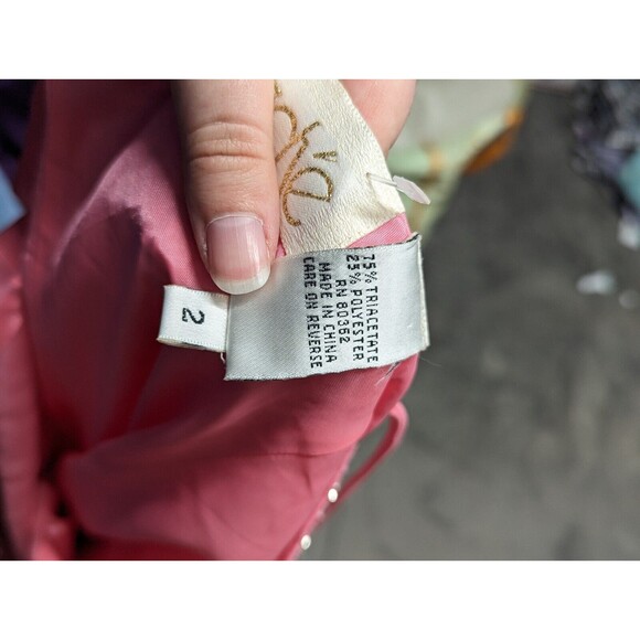 Cache Size 2 Pink Crystal Embellished Full Length Gown Evening Formal Prom Dress - Picture 11 of 16